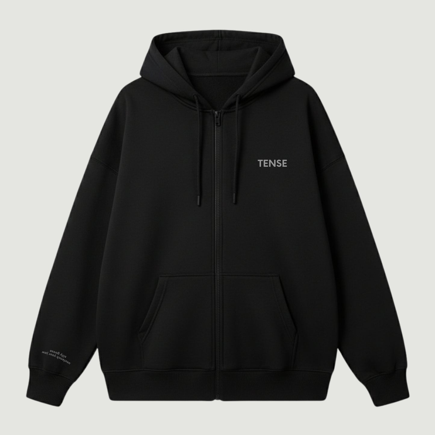 「TENSE」拉鍊連帽衛衣