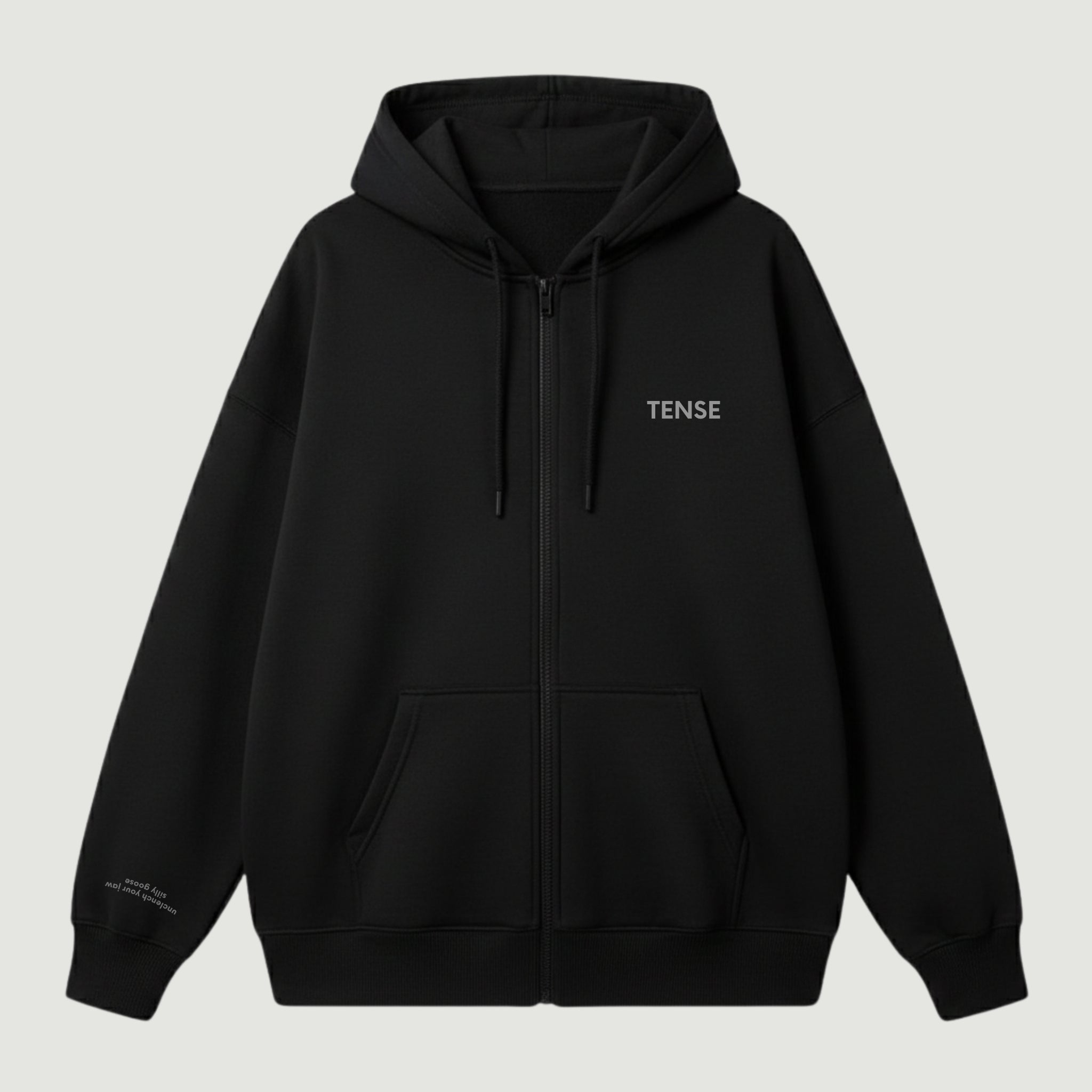 "TENSE" Zip Hoodie