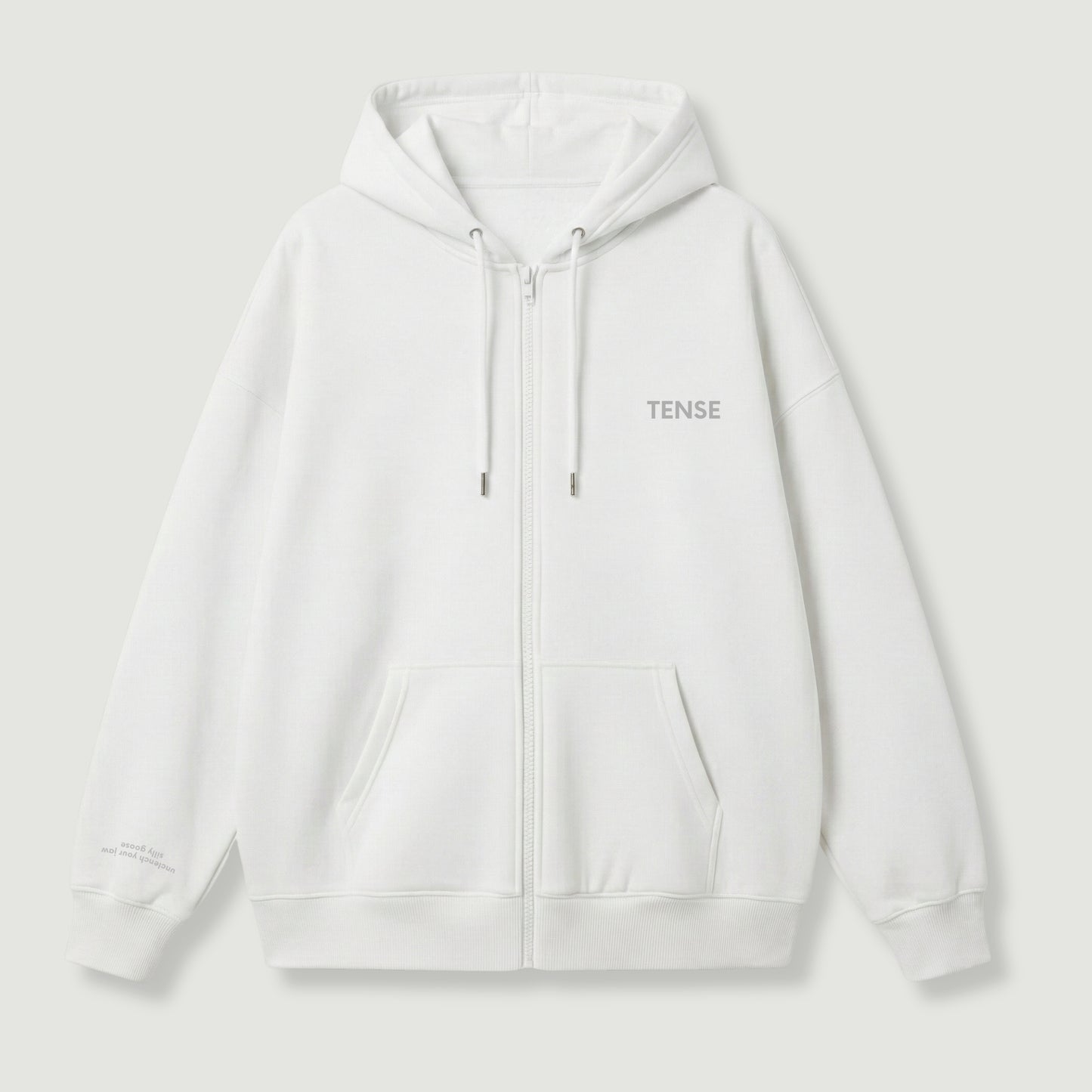 「TENSE」拉鍊連帽衛衣